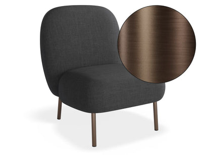 Moulon Lounge Chair - Storm Grey - Brushed Matt Bronze Legs