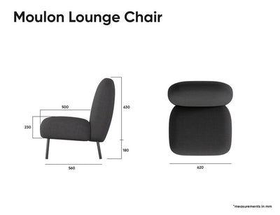 Moulon Lounge Chair - Stone Boucle - Matt Black Legs