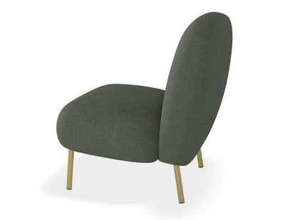 Moulon Lounge Chair - Kelp Green - Brushed Matt Gold Legs