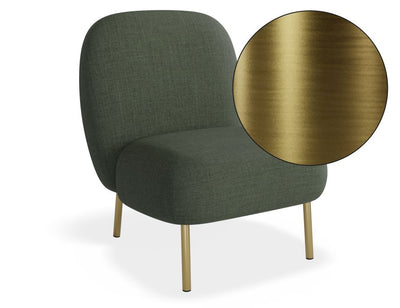 Moulon Lounge Chair - Kelp Green - Brushed Matt Gold Legs