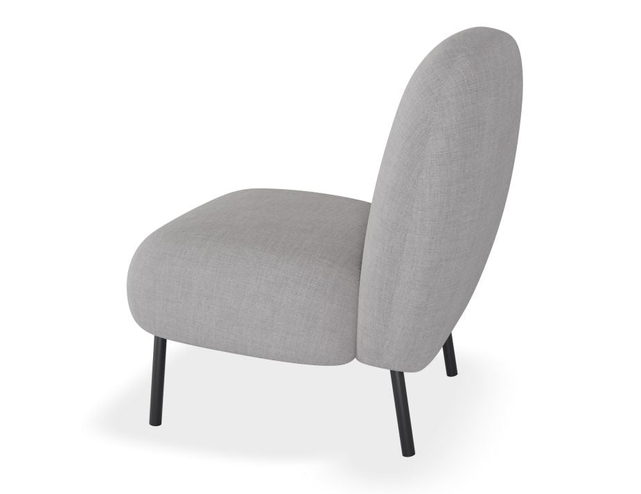 Moulon Lounge Chair - Cloud Grey - Matt Black Legs