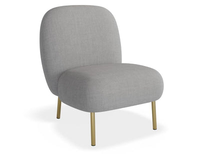 Moulon Lounge Chair - Cloud Grey - Brushed Matt Gold Legs