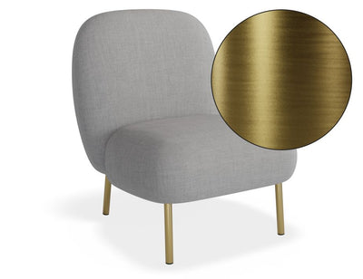 Moulon Lounge Chair - Cloud Grey - Brushed Matt Gold Legs