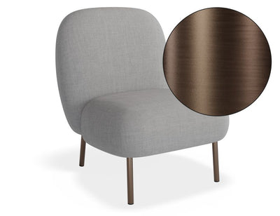 Moulon Lounge Chair - Cloud Grey - Brushed Matt Bronze Legs