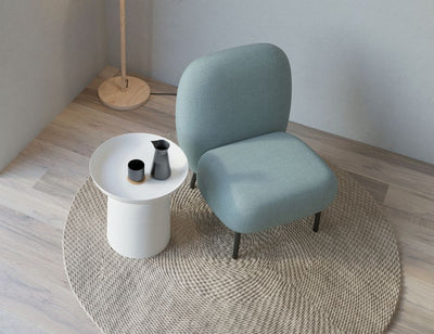 Moulon Lounge Chair - Sky Blue - Matt Black Legs