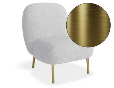 Moulon Lounge Chair - Stone Boucle - Brushed Matt Gold Legs
