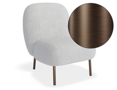 Moulon Lounge Chair - Stone Boucle - Brushed Matt Bronze Legs