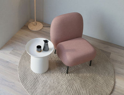 Moulon Lounge Chair - Blush Pink - Matt Black Legs