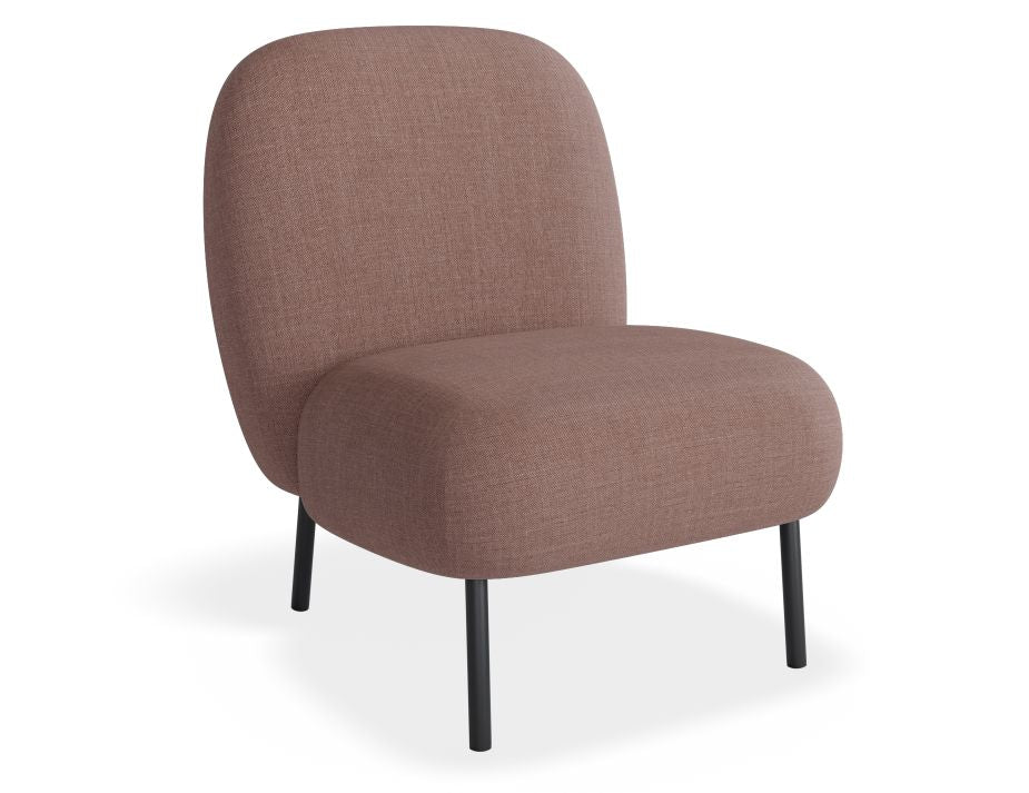 Moulon Lounge Chair - Blush Pink - Matt Black Legs