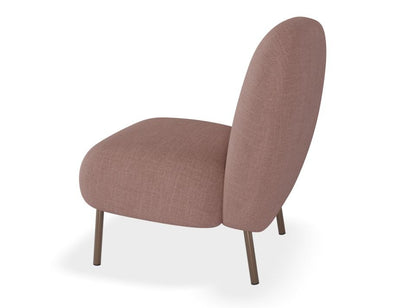 Moulon Lounge Chair - Blush Pink - Brushed Matt Gold Legs