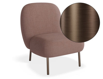 Moulon Lounge Chair - Blush Pink - Brushed Matt Bronze Legs