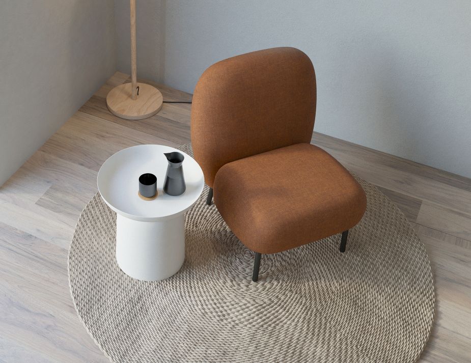 Moulon Lounge Chair - Terracotta Rust - Matt Black Legs