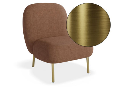 Moulon Lounge Chair - Terracotta Rust - Brushed Matt Gold Legs