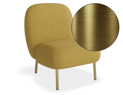 Moulon Lounge Chair - Tuscan Yellow - Brushed Matt Gold Legs