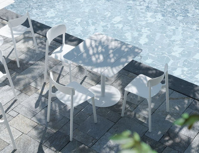 Roku Cafe Table - Outdoor - White - 75 x 75cm Table Top