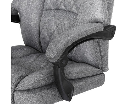Artiss Executive Office Chair Fabric Footrest Grey
