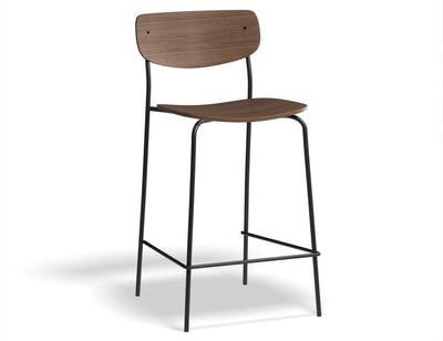 Rylie Stool - American Walnut Seat and Backrest - 65cm Counter Kitchen Height