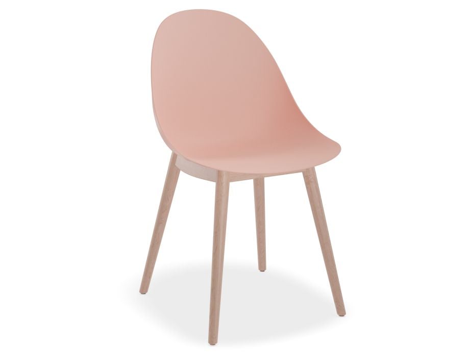 Pebble Chair Soft Pink with Shell Seat - Swivel Base - Black