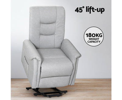 Artiss Recliner Chair Lift Assist Chair Grey Leather