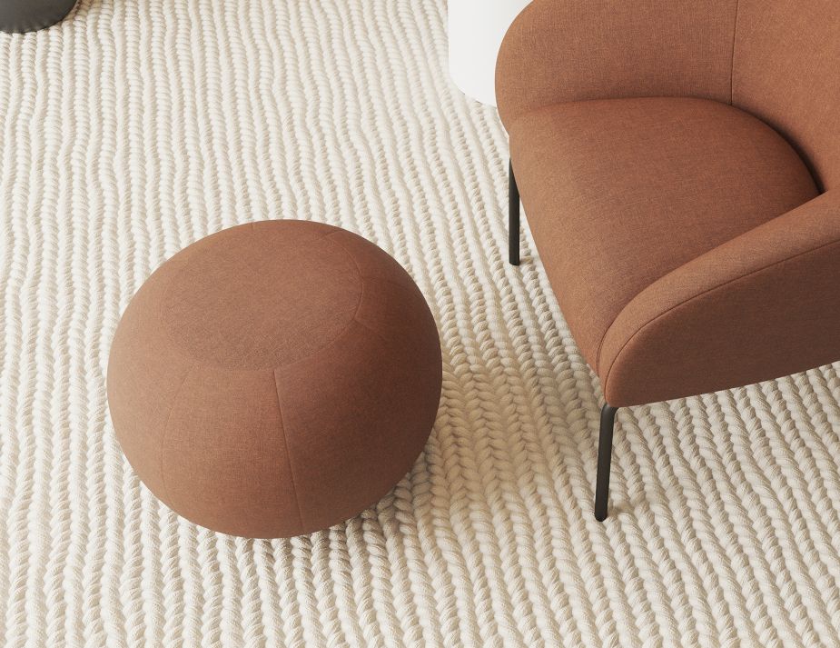 Ronde Pouf in Terracotta Rust - Small