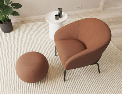 Solace Lounge Chair - Terracotta Rust - Brushed Matt Bronze Legs