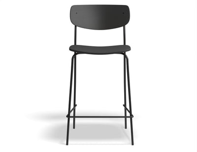 Rylie Stool - Black Stained Ash Seat and Backrest - 65cm Counter Kitchen Height
