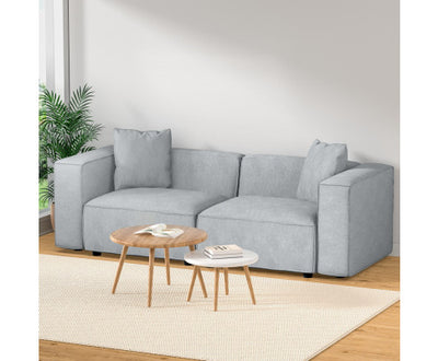 Artiss Modular Sofa Chaise Set 2-Seater Grey