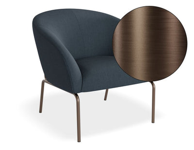 Solace Lounge Chair - Midnight Blue - Brushed Matt Bronze Legs