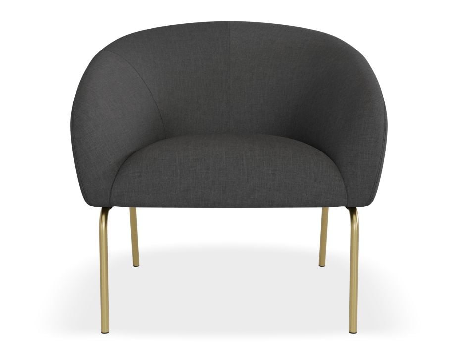 Solace Lounge Chair - Storm Grey - Brushed Matt Gold Legs