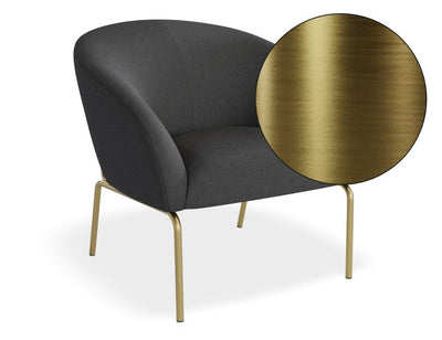 Solace Lounge Chair - Storm Grey - Brushed Matt Gold Legs