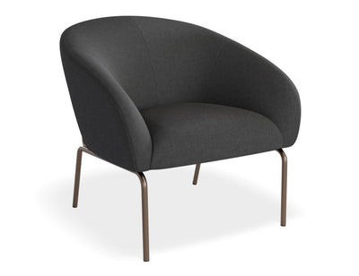 Solace Lounge Chair - Storm Grey - Brushed Matt Bronze Legs