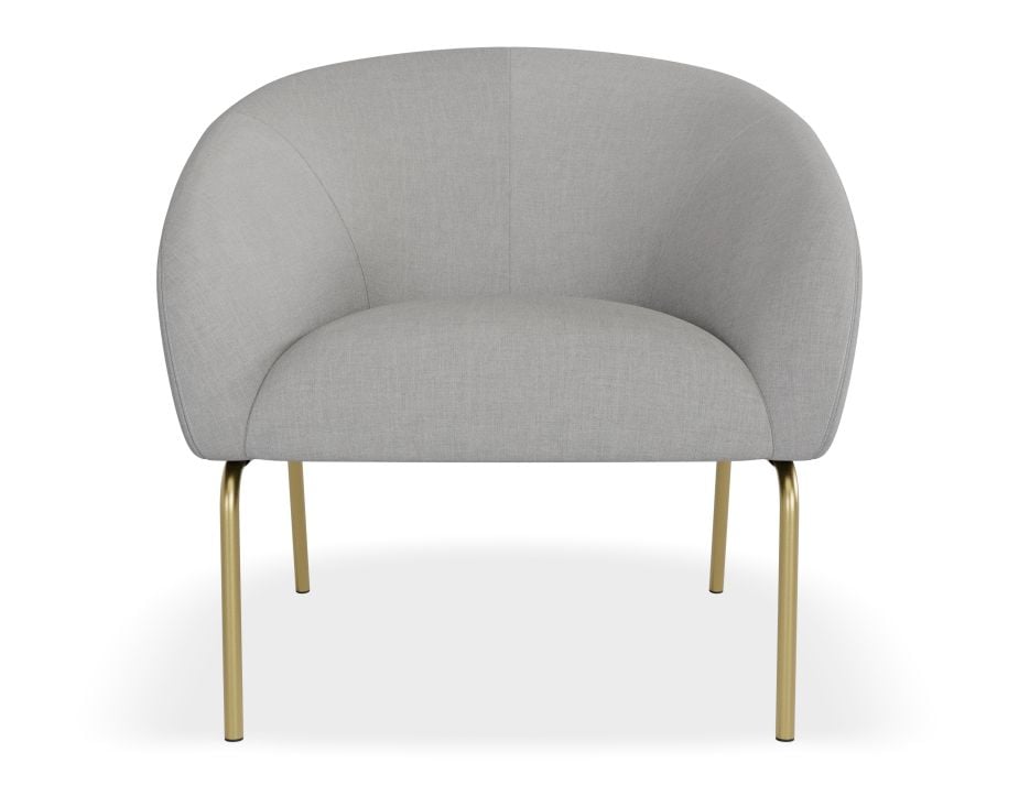 Solace Lounge Chair - Cloud Grey - Brushed Matt Gold Legs