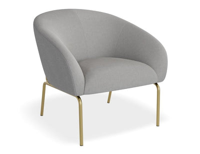 Solace Lounge Chair - Cloud Grey - Brushed Matt Gold Legs