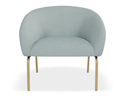 Solace Lounge Chair - Sky Blue - Brushed Matt Gold Legs