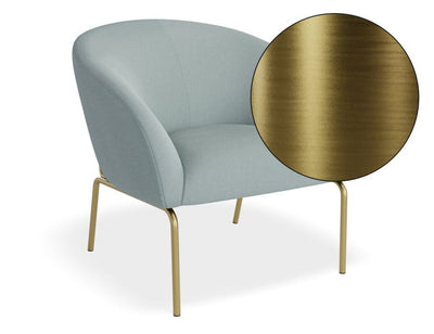 Solace Lounge Chair - Sky Blue - Brushed Matt Gold Legs