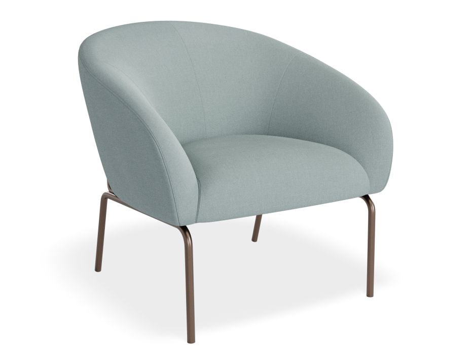 Solace Lounge Chair - Sky Blue - Brushed Matt Bronze Legs