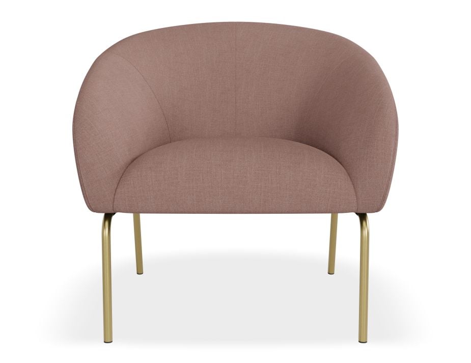 Solace Lounge Chair - Plush Pink - Brushed Matt Gold Legs