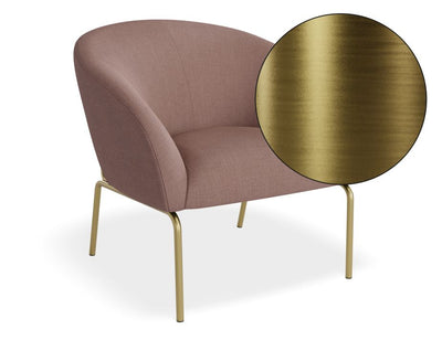 Solace Lounge Chair - Plush Pink - Brushed Matt Gold Legs