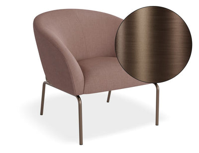 Solace Lounge Chair - Plush Pink - Brushed Matt Bronze Legs