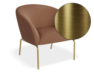 Solace Lounge Chair - Terracotta Rust - Brushed Matt Gold Legs