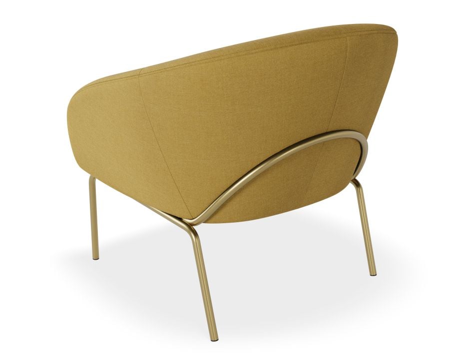 Solace Lounge Chair - Tuscan Yellow - Brushed Matt Gold Legs