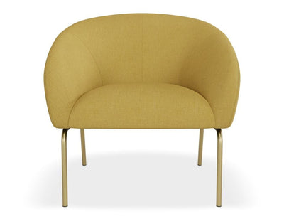 Solace Lounge Chair - Tuscan Yellow - Brushed Matt Gold Legs