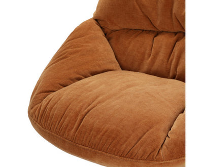 Artiss Armchair Set with Ottoman Linen Fabric Orange Yaro