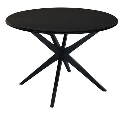 Dion Solid Oak Round Dining Table (Black)