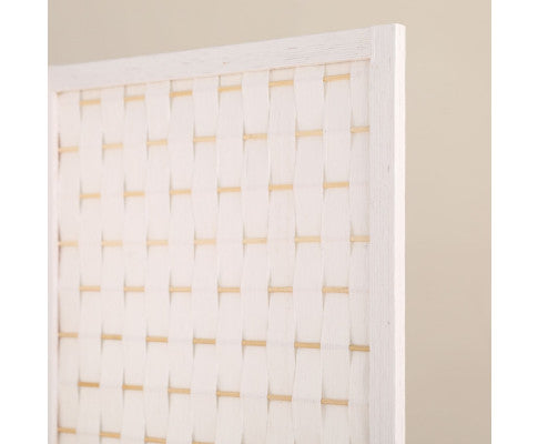 EKKIO 4-Panel Pine Wood Room Divider (White) EK-RD-101-SD