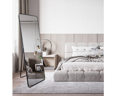 Metal Rectangle Black Free Standing Mirror - 50cm x 170cm