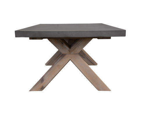 Stony 120cm Coffee Table with Concrete Top - Grey