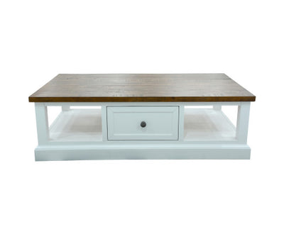 Norah Coffee Table 130cm 2 Drawer Solid Acacia Timber Wood