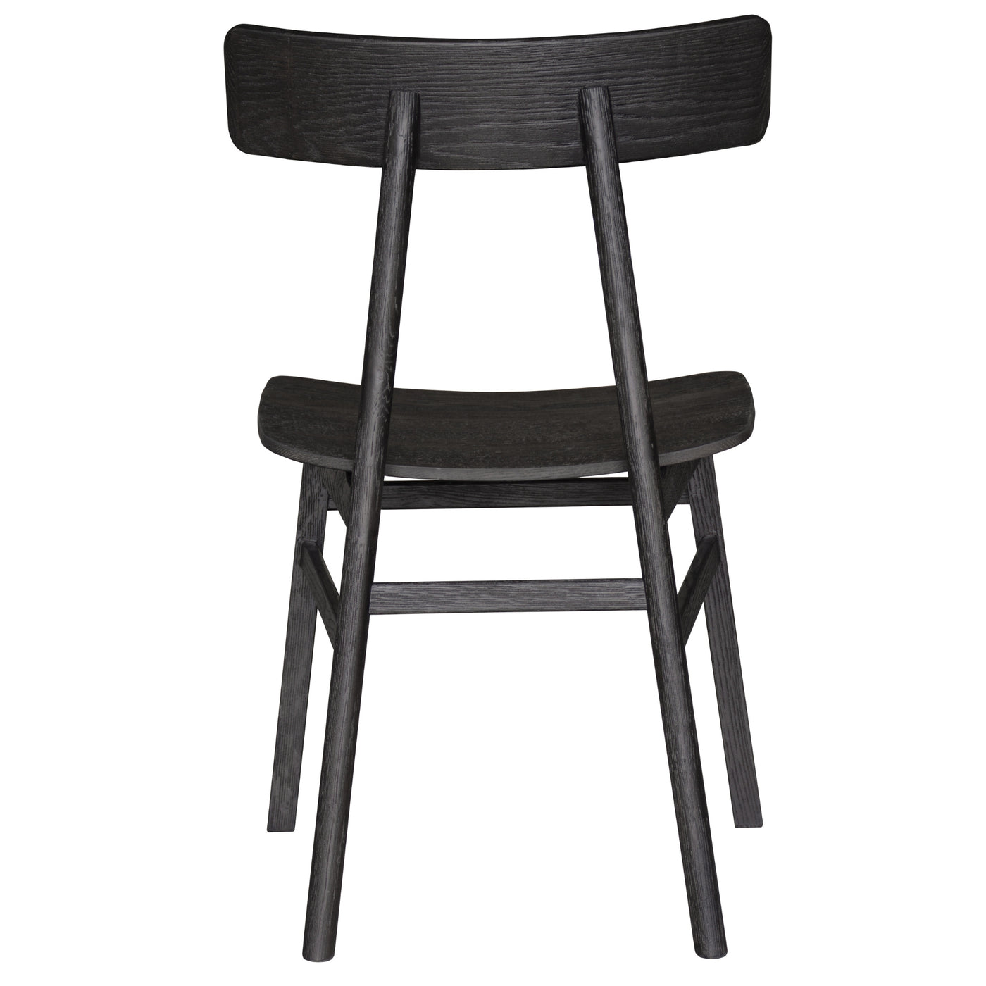 Claire Dining Chair Set of 2 Solid Oak Wood Timber Seat Furniture - Black