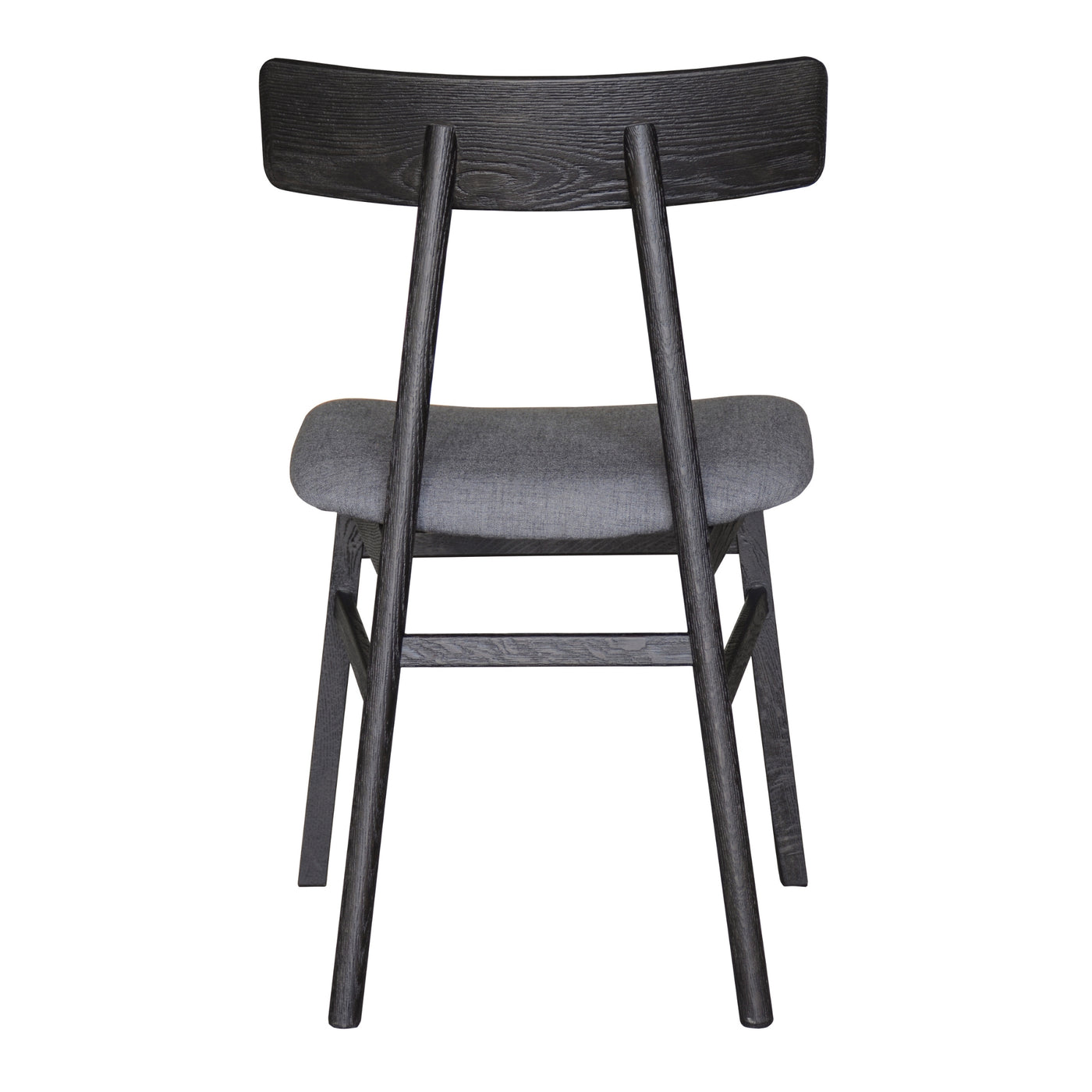 Claire Dining Chair Set of 4 Solid Oak Wood Fabric Seat Furniture - Black